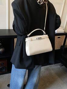 Luxury Women's Handbag, New Vintage Minimalist High-End Niche One Shoulder Bag, Tote Crossbody Bag - Beige - View 2