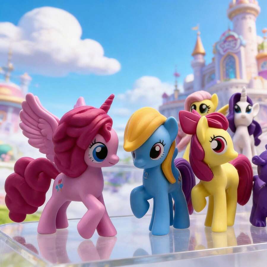 MY LITTLE PONY 12件套小马宝莉主题桌面摆件及蛋糕装饰套装 - 完美的节日礼物，适合送给朋友、派对装饰、家居装饰。设计俏皮，材质耐用，轻巧便携，具有收藏价值，是收藏家和派对策划者的理想之选。 - 彩色 - 查看 1