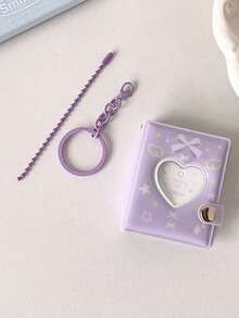 3英寸Kpop心形照片卡活页相册，迷你照片卡册，可用于收集吊坠、DIY钥匙扣，40个口袋