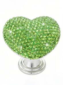 1pc Heart-Shaped Toilet Flush Button, Embedded With Diamonds, Easy-Press Design - For Toilet Flushing/Activation - Modern Bathroom/Shower Control Upgrade, Durable & Hygienic, Home Or Commercial Use - Complements Contemporary Bathroom Decor - Multicolor - View 3