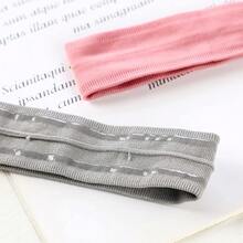 Workout Headbands Non Slip Headband Sport Headbands Sweatbands Elastic Sport Hair Bands For Sports Travel Indoor Fitness Gym - 固體1 - 查看 5