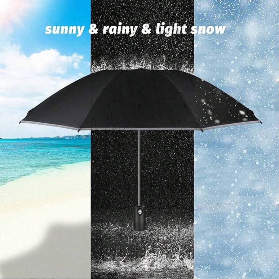 Fully Automatic Umbrella, Rainproof, UV-Resistant, Windproof, Flame Retardant, Non-Deformable, Reflective Stripe, Heat Insulation, Durable,Women's Day,Travel Essentials,Wedding Favours,Y2k,Bedroom,Car Acessesories Women,Kitchen Deccor - Oversized Automatic Umbrella - View 1