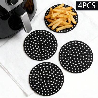 Kit 4 Tapete De Silicone P/airfryer Fogão Fritadeira 19 cm Redondo