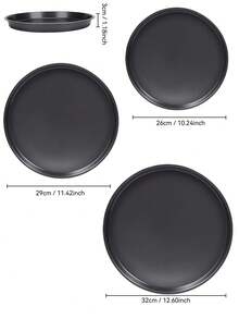 1个/3个装12英寸黑色碳钢披萨盘，披萨烤盘，不粘披萨模具，适用于披萨、蛋糕、面包、烤肉，带孔圆形烤盘，烤箱托盘，披萨盘，披萨模具，烘焙套装 - 多色A - 查看 16