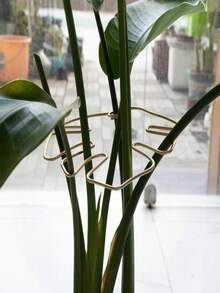 Durable Monstera Deliciosa Plant Support Cage - Unique Design Suitable For Climbing Plants, Includes Monstera Clip Set, Ideal For Promoting Healthy Plant Growth; Durable Monstera Plant Trellis & Support System - Metal Climbing Plant Trainer With Bamboo Clip Set, Ideal Choice For Healthy Plant Growth, And Decorative Garden Support; Plant Support Structure | Climbing Plant Support | Metal Trellis | Christmas Decor - Gold - View 8