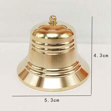1pc Copper Feng Shui Bell, Symbolizing Good Luck, Wealth, Peace And Auspiciousness. Can Be Used As Decor, Buddhist Item, Christmas Gift Or Room Decoration. Suitable For Ox, Sheep, Pig, Horse And Pets. | Handmade, For Festival And Decorative Use (Random Style On Bell Top) - Multicolor - View 7