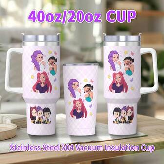 1pc 40oz/20oz Stainless Steel Vacuum Insulated Tumbler, Demon Themed Kpop Hunters Anime Artwork Design, Coffee & Tea Travel Mug, Double Wall Insulation, Perfect Sibling Gift For Summer & Winter Beverages, Fan Gift | Cute Design | Leak-Proof Lid, Kpop Fan Collectible, Great For School, Travel, Sports, Valentine's Day