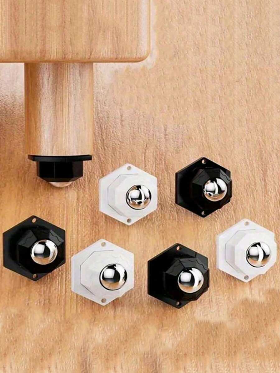 4pcs/8pcs Heavy Duty Furniture Casters - High Load Capacity, 360° Swivel, Stainless Steel, Self-Adhesive Backing, Smooth Rolling Wheels, Easy Mobility, Furniture Wheels, Swivel Casters, Drill-Free, Load Bearing, Wear-Resistant, Quiet, Furniture Casters - Multicolor - View 1