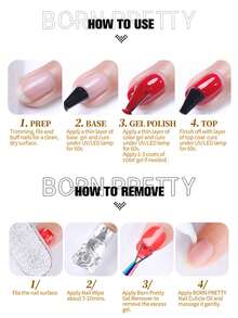 BORN PRETTY 10ml 雪花闪粉果冻凝胶指甲油 乳白色粉色闪粉 可卸 UV LED 凝胶美甲沙龙专用 - 彩色 - 查看 9