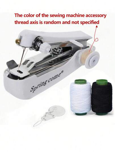 Portable Mini Sewing Machine, Handheld Manual Simple Sewing, Household Portable Tailor Machine, Small Sewing Machine, Micro Manual Sewing Machine, One-Piece Quick Sewing, Portable Sewing Machine, Multi-Functional Creative Sewing Machine - Sewing Machine Accessories Color Random