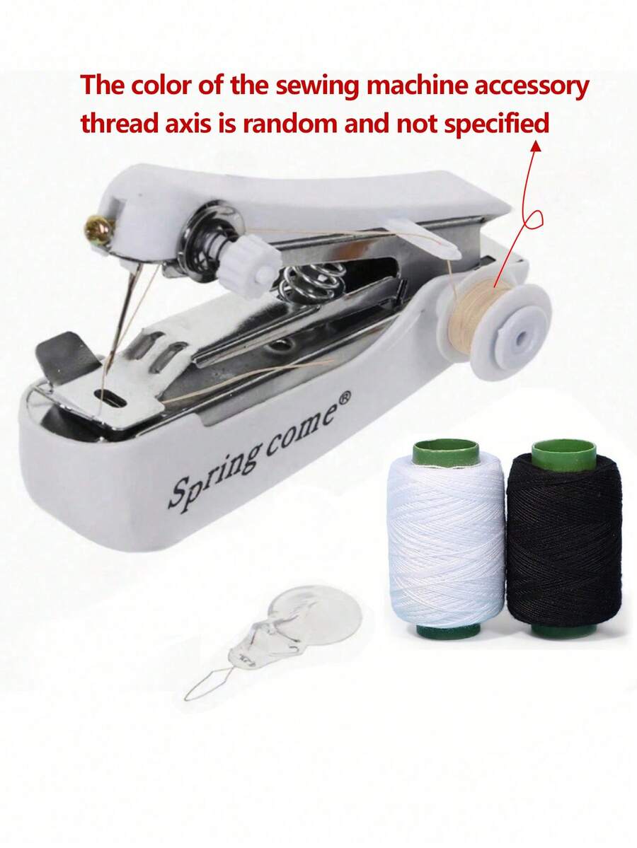 Portable Mini Sewing Machine, Handheld Manual Simple Sewing, Household Portable Tailor Machine, Small Sewing Machine, Micro Manual Sewing Machine, One-Piece Quick Sewing, Portable Sewing Machine, Multi-Functional Creative Sewing Machine - Sewing Machine Accessories Color Random - Multicolor - View 1