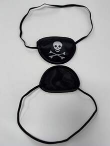 1个黑色眼罩，成人尺寸，可水洗，适用于弱视，佩戴舒适，弹性绑带，纯色设计 - 彩色 - 查看 4