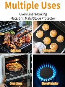 1/2pcs Outdoor BBQ Mat, Non-Stick Heat Resistant BBQ Grill Mat, Oven Baking Mat, Reusable Baking Liner, Grease-Proof Baking Sheet - Multicolor - View 8