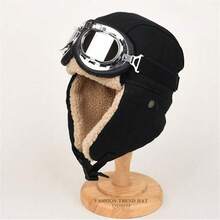 男女通用飞行员帽，冬季户外滑雪、骑行保暖护耳 - 彩色 - 查看 7