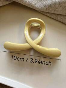 2个/1个白色云朵和淡黄色鱼尾塑料发夹，时尚百搭，简约优雅，纯色发爪，适合日常、休闲、派对、海滩、度假、发型设计、洗脸/洗头、化妆、服装配饰，秋季时尚发夹，秋季发饰，冬季发夹，春季发夹，夏季发夹，优雅爪夹 - 彩色 - 查看 3