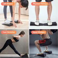 Slant Board For Calf-Stretching - Adjustable Foam Slant Board Wedge Incline Wedge Stretcher For Squats, Foot & Ankle Mobility, Portable Fitness Equipment, Balance Block - Black - View 5
