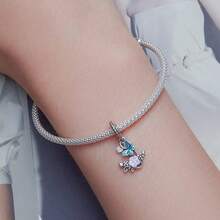 Cute Panda Animal 925 Sterling Silver Charms For Bracelets And Necklace Dangle Pendants Butterfly Elephant Dog Bead Jewelry Present For Women Family Friends - 花朵錨吊墜垂墜 - 查看 7