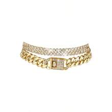 14K Gold Anklets For Women Waterproof Rhinestone Ankle Bracelet Layered Cuban Link Chain Diamond Anklet Beach Jewelry For Women - Gold Anklets Style a - View 1