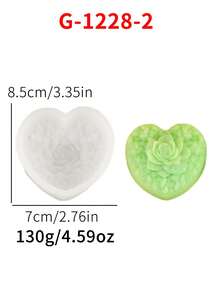 1个心形玫瑰系列蜡烛硅胶模具 - 白色 - 查看 5