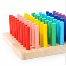 Sensory Integration Training Wooden Toys, Children's Early Education Home Intelligent Puzzle Montessori Sensory Building Blocks - Multicolor - View 7