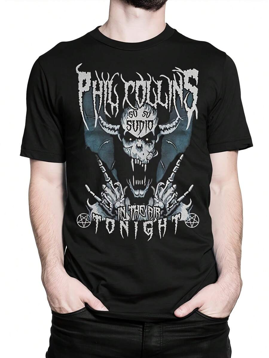 Phil Collins In The Air Tonight Funny Metal T-Shirt, 's Wo's Sizes (Met-257) - 款式6 - 查看 1