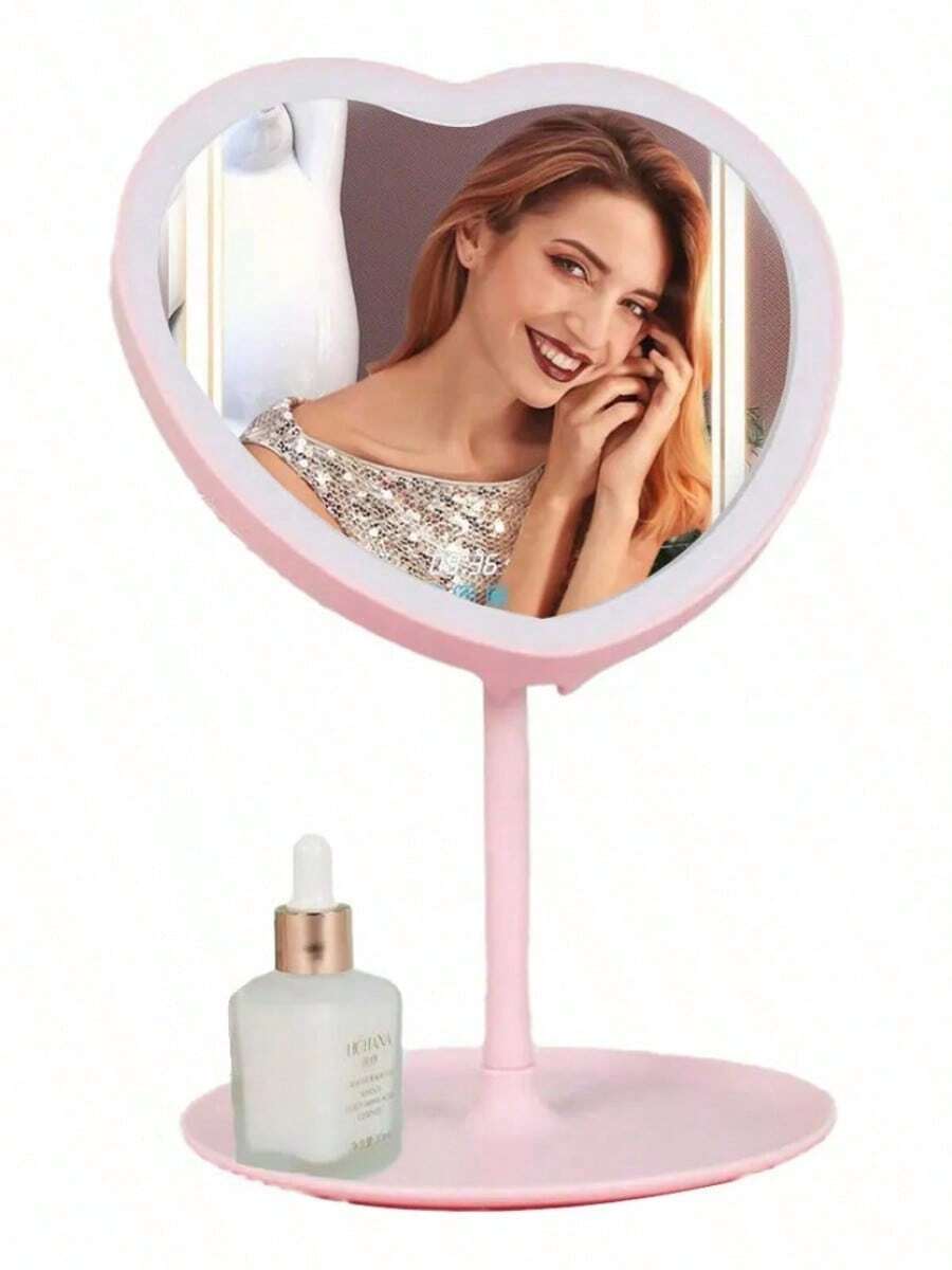 TendenciaEspejo De Maquillaje Con Luz Led Usb Recargable Marco RosaCalidad premium - 1 - Ver 1