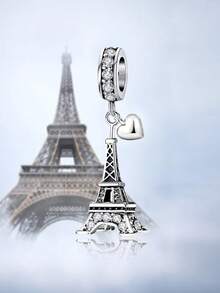 1件圣诞时尚塔系列串珠配饰，适合女士手链、手镯DIY饰品制作和日常穿搭搭配，适合女孩佩戴 - 鑲鑽鐵塔 - 查看 6