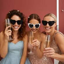 1pc Heart-Shaped Decorative Glasses, Suitable For Valentine's Day, Weddings, Birthdays, Beach Trips, Daily Use, Unique Small Gift, Party/Gathering Supplies, Groomsman/Bridesmaid, Photography Props, Summer Beach/Pool Party Favor, Valentine's Day Small Gift - White - View 7