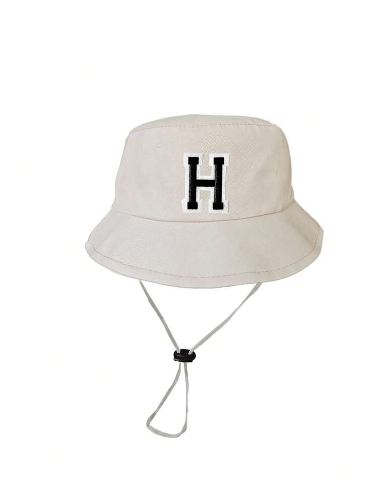 1pc Baby Letter A-Z Bucket Hat, Unisex Outdoor Sun Protection