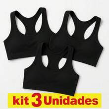 Kit Of 3 Top Fitness Gym Tops With Good Support, Swimmer/Tank Top For Training And Walking. - 3 top negro - Ver 2