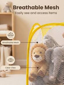 1个印花立式洗衣篮、1个可折叠婴儿房收纳篮和1个儿童玩具分类收纳篮，适合存放新生儿衣物、玩具、娃娃、球池、积木等。1个可折叠网状弹出式洗衣篮，透气、结实、可折叠且节省空间，适合洗衣和存放新生儿用品，方便携带；另含1个可折叠弹出式网状旅行篮。（印花图案位置不固定） - 立式髒衣籃 - 查看 4