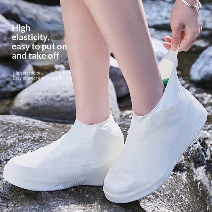 1 Pair Waterproof Shoe Covers, Anti-Slip Durable Latex Rain Shoe Covers - Multicolor - View 1