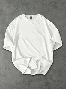 Camiseta de manga corta casual con estampado de letras para, verano - Blanco - Ver 2