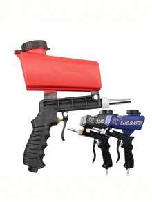 Portable Sandblasting Gun, Ergonomic Adjustable Pneumatic Sandblaster For Removing Rust And Paint From Aluminum, Also Suitable For Wood, Metal, Automotive And DIY Sandblasting. Compatible With Air Compressor, Can Use Baking Soda, Sand And Aluminum Oxide As Abrasives. - Red - View 4