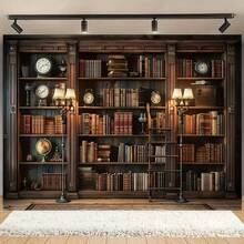 1 banner vintage pentru raft de cărți, fabricat din fibră de poliester, nu necesită electricitate, utilizare versatilă pentru ziua de naștere, Halloween, decor de perete pentru casă și birou, consumabile generale pentru petreceri de sărbători, fundal pentru fotografie și artă foto - Multicolor - Vizualizare 7