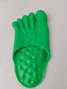 青少年趣味大脚趾拖鞋，套脚式，轻便柔软，适合日常穿着，可作电视节目道具、万圣节道具，包头拖鞋（鞋面不对称纹理，凹凸图案）（尺码 36-41 均码）