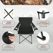 Coliware Outdoor Lightweight Folding Camping Chair, Oversized Oxford Fabric Portable Director Chair For Camping With Carry Bag Cup Holder, Compact 551lb Loading Capacity - Black - 預設 - 查看 8