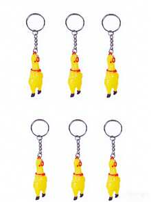 1pc/3pcs/6pcs Mini Screaming Chick Keychain, Creative Cute Cartoon Stress Relief Keyring, Gift For Car, Bag, Wallet, Backpack - Multicolor - View 12