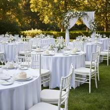 Fitable 6 Pack White Round Table Clothes - 70 Inches In Diameter - Stain Resistant And Washable Tablecloths, Polyester Fabric Table Covers For Wedding, Party, Banquet, Gathering - White70InRound - View 3