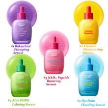 جوهر بيوراريا ميريفيكا المكثف | جوهر فيتامين سي | جوهر NAD+ البيبتيد المنشط | جوهر الصبار PDRN المهدئ | جوهر حمض الهيالورونيك المشرق - مزدوج التأثير مضاد للشيخوخة ومنير، يخلق بشرة مشرقة وصلبة | بديل لطيف للريتينول وجوهر منير غني بالفيتامينات - متعدد الألوان - مشاهدة 2