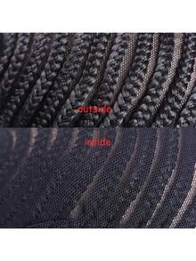 3件套编织假发帽，斜角假发帽，编织帽带，可调节帽带，适合制作假发、编织辫子 - 黑色 - 查看 4