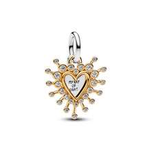 1pc Fashionable Shiny Gold Plated Pendant, Suitable For Bracelets And Necklaces, DIY Holiday Gift - Multicolor - View 4