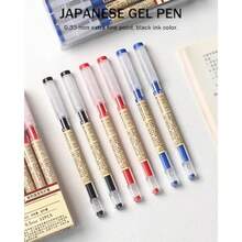 5 Pcs Japanese Pens Stationery 0.35mm Capped Gel Pens Extra Fine Point Black - 黑色 - 查看 2