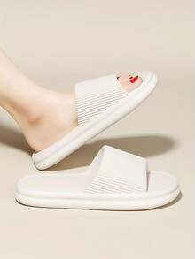 1 Pair Striped EVA Slippers: Lightweight, Non-Slip, Suitable For Daily Wear - Multicolor - View 4