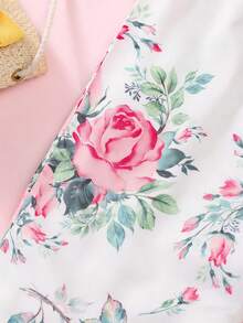 Bộ áo liền quần in hoa cho bé gái, thời trang mùa hè. - Nhiều màu - Xem 2