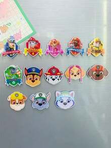 Paw Patrol 7/8pcs Set Paw Patrol Cartoon Cute Refrigerator Magnets, Soft Magnetic Stickers, Creative Whiteboard/Blackboard Magnets, Including Chase, Skye, Rubble And Other Characters, Suitable As Birthday, Holiday, Christmas Gifts, Christmas Stockings, Gift Bag Fillers - Multicolor - View 4