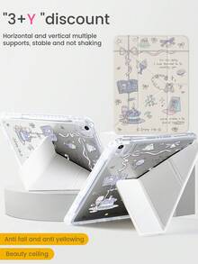 Ốp lưng hai mặt bằng acrylic trong suốt, tinh tế và đáng yêu với họa tiết bánh kem hình chữ cái, ngôi sao, nơ và trái tim, có khả năng chống sốc, tương thích với iPad thế hệ thứ 7, 8 và 10 (10.2 inch). Sản phẩm có khe cắm bút tích hợp và hỗ trợ chức năng bật/tắt màn hình. Đây là món quà lý tưởng cho Ngày Valentine và các ngày lễ. - Nhiều màu - Xem 4