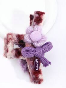 1 pieza Pinza de pelo con flor de fieltro morada, tamaño grande, antideslizante, estable, de alta calidad, romántica, dulce, accesorio de moda para el cabello para uso diario, citas, viajes. Elegante accesorio para el cabello.