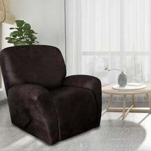 Trugenix-Recliner Sofa Covers - Leather Like Recliner Sofa Covers 3 Seater Recliner Couch Covers For 3 Cushion Couch 8 Pieces Washable Stretch Reclining Sofa Slipcovers (Brown)-GP - 02-巧克力 - 查看 11