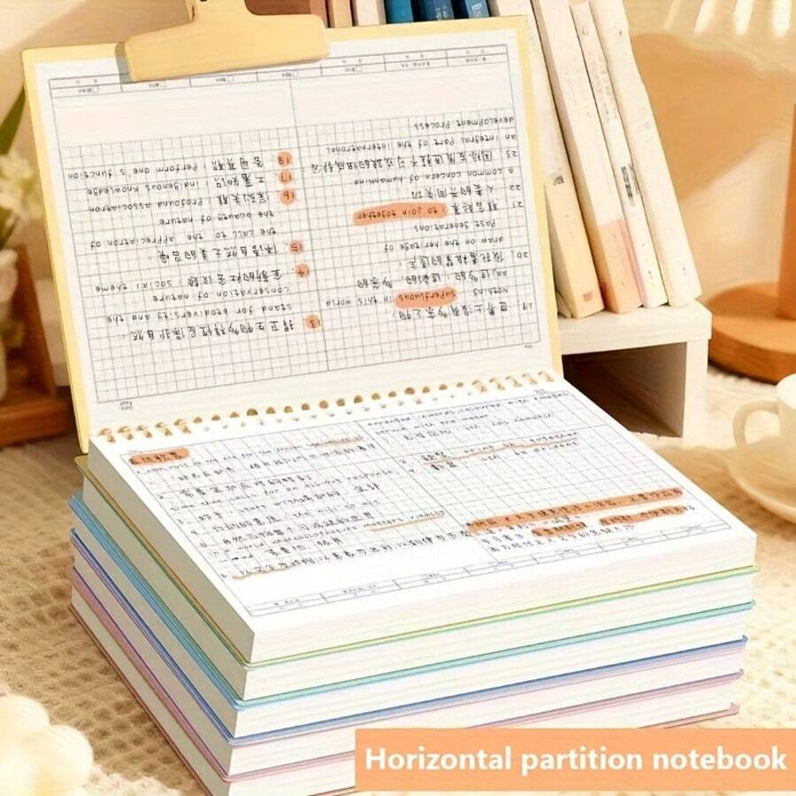 B5 Flip Notebook, Thick Gridline Memo Pad, Horizontal Layout, Suitable For University Students - Multicolor - View 1